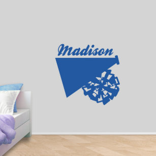 Megaphone And Pom-Pom Large Name Wall Decal