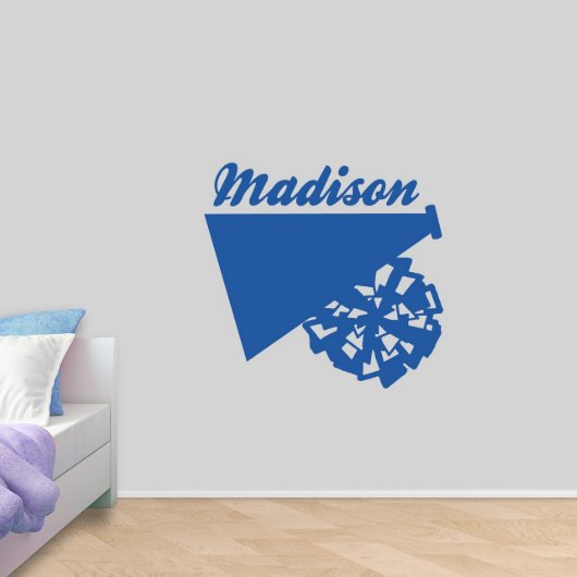 Megaphone And Pom-Pom Large Name Wall Decal (Front)