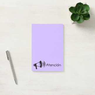 Megaphone Attention/Atencion Post-it Notes