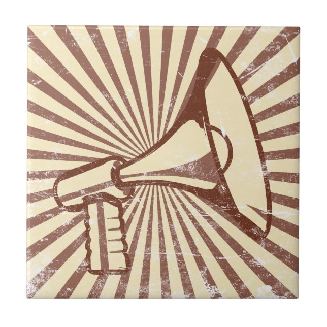 Megaphone Ceramic Tile (Front)