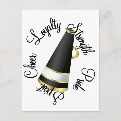 Megaphone Cheer in Black Postcard