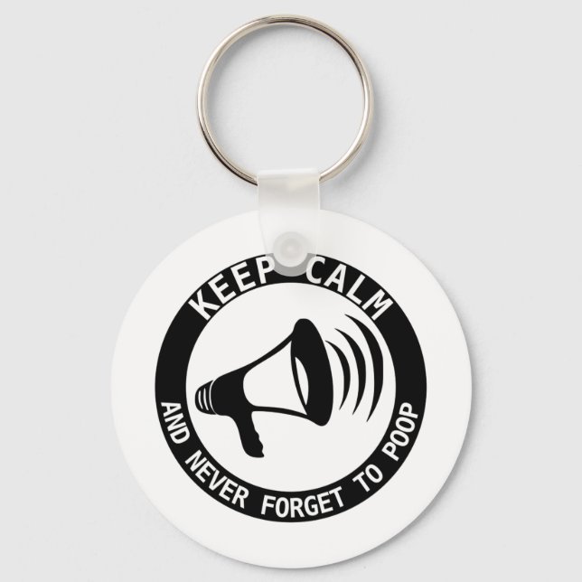 Megaphone: Keep Calm And Never Forget Keychain (Front)