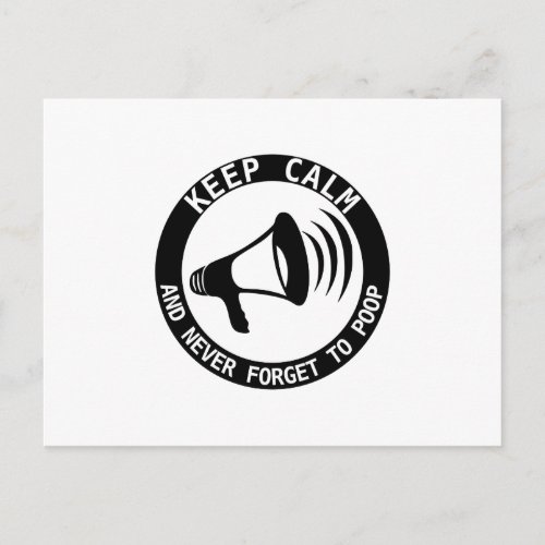 Megaphone Keep Calm And Never Forget Postcard