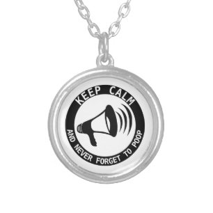 Megaphone: Keep Calm And Never Forget Silver Plated Necklace