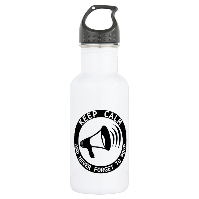 Megaphone: Keep Calm And Never Forget Water Bottle (Front)