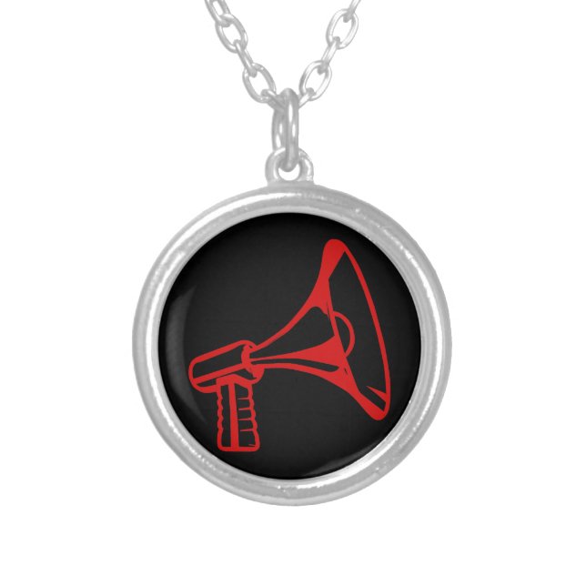 Megaphone Silver Plated Necklace (Front)