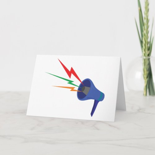 Megaphone Sound Waves Greeting Cards