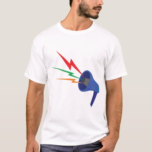 Megaphone Sound Waves Mens T_Shirt