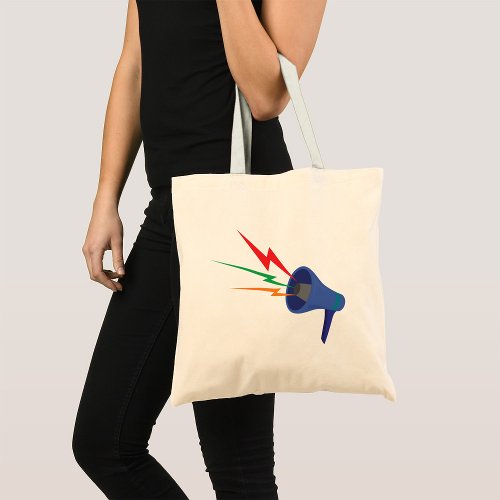 Megaphone Sound Waves Tote Bag