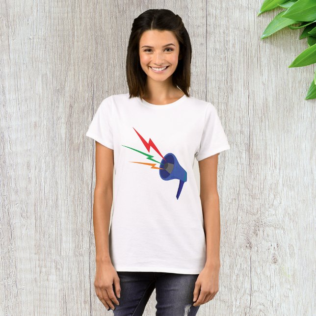 Megaphone Sound Waves Womens T-Shirt (Creator Uploaded)
