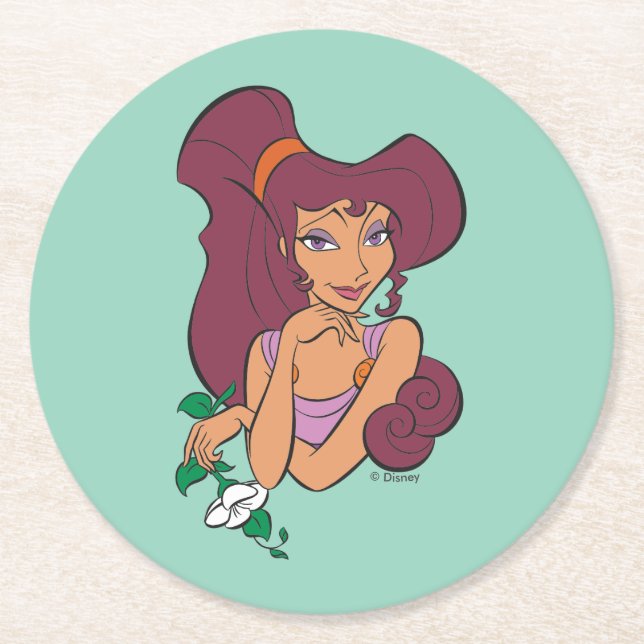 Megara Goddess at Heart Round Paper Coaster (Front)