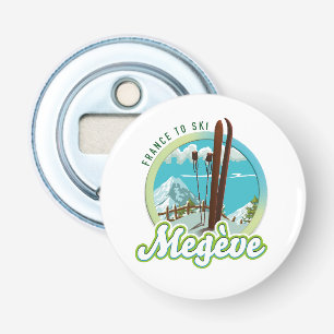 Megève france ski logo button bottle opener
