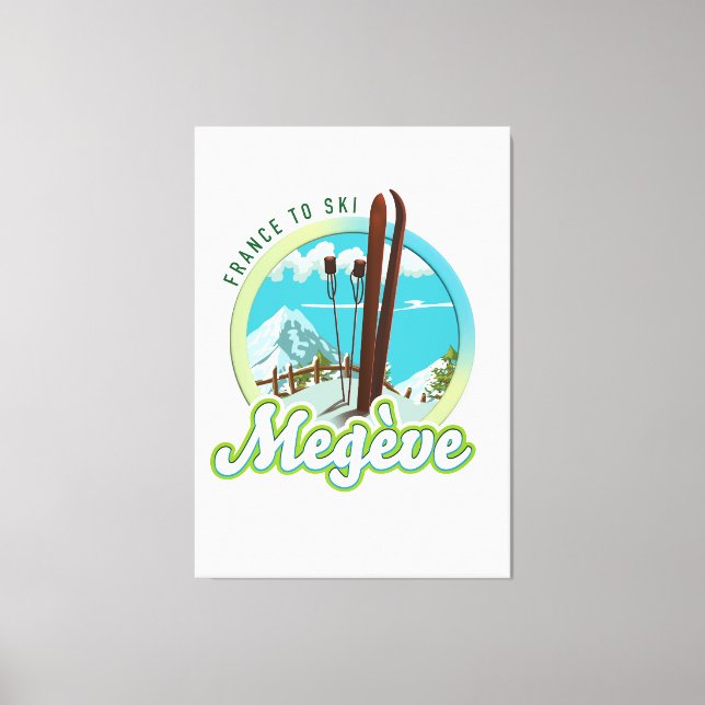 Megève france ski logo canvas print (Front)