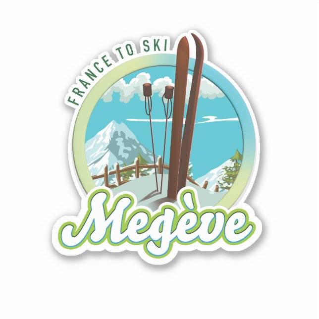 Megève france ski logo sticker (Front)