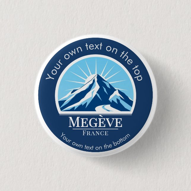 Megève France ski resort Button (Front)