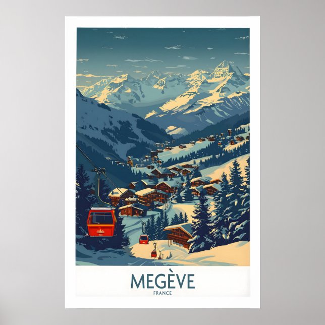 Megève Poster France Ski Print 1 (Front)