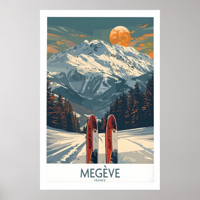 Megève Ski Print - France 1 (Front)