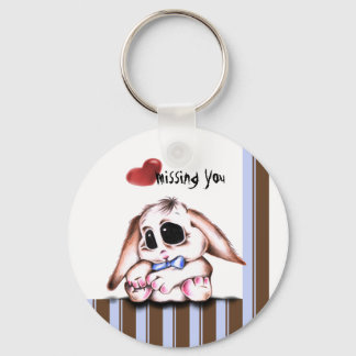 Megg: A cute bunny - boy, missing you, keychain