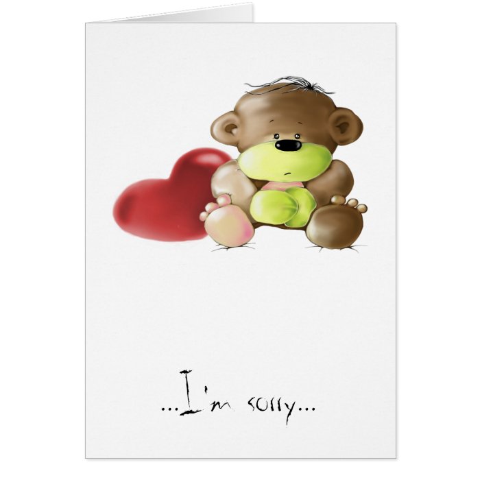 Megg A cute teddy bear   sad, I'm sorry Cards