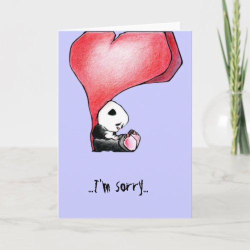 Megg The cute panda _ heart Im sorry card