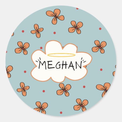 Meghan Halo Ring Doodle Cloud Aesthetic Names Classic Round Sticker