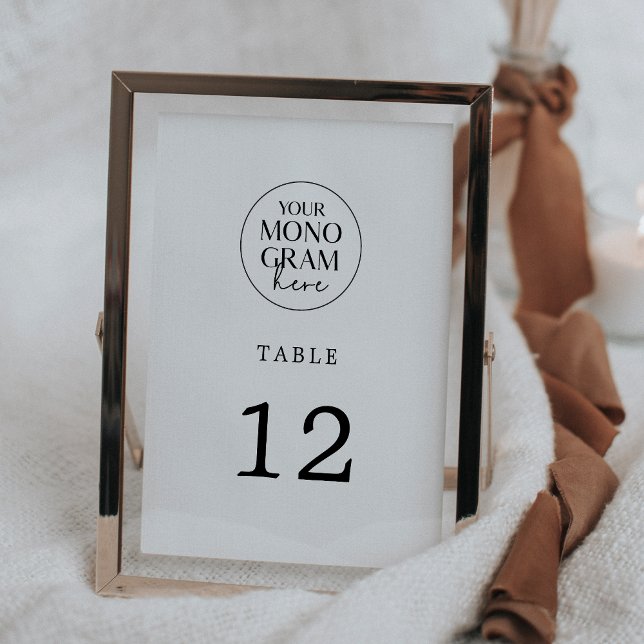 MEGHAN Monogram Black White Wedding Table Numbers (MEGHAN Monogram Black White Wedding Table Numbers)