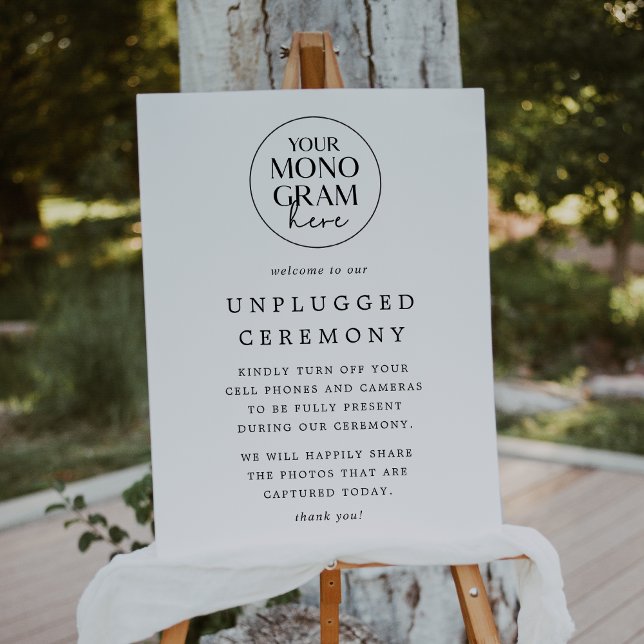 MEGHAN Monogram Wedding Unplugged Ceremony Sign (MEGHAN Monogram Wedding Unplugged Ceremony Sign)