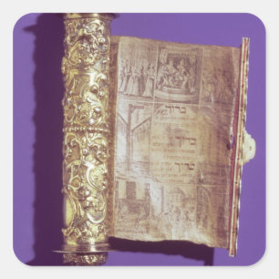 Megillah  in a silver case, Vienna, c.1715 Square Sticker