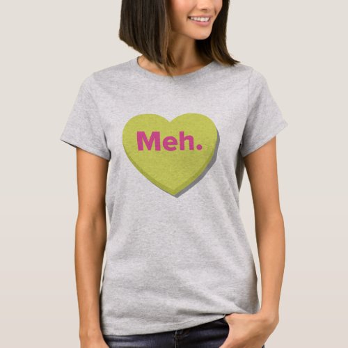 Meh Anti_Valentines Day  Yellow Heart T_Shirt