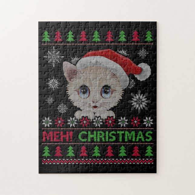 Meh Cat Christmas Jigsaw Puzzle (Vertical)