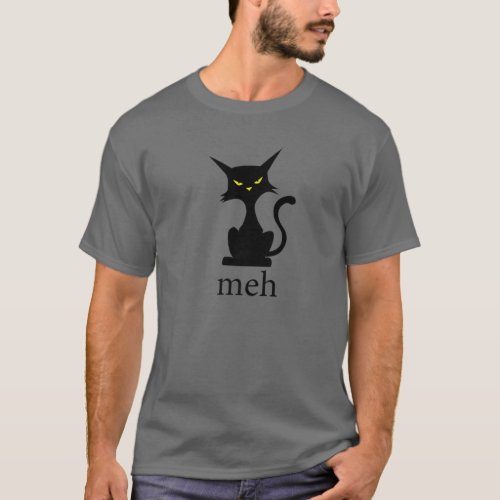 MEH CAT Funny Sarcastic Gift For Cat Lovers Hallow T_Shirt