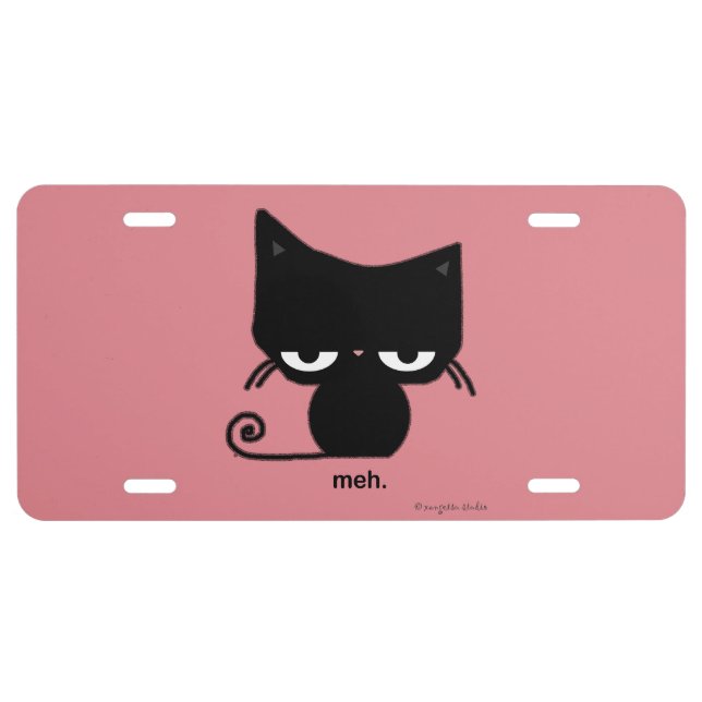 Meh Cat License Plate (Front)