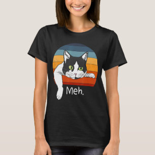 Meh Cat Retro Vintage Cat for Introvert T-Shirt