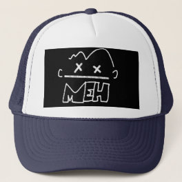 meh funny face emoji trucker hat