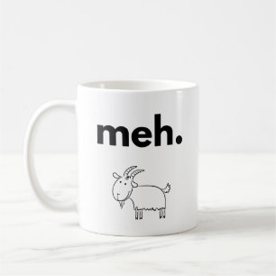 Meh. Goat Doodle Funny Minimalist Mug
