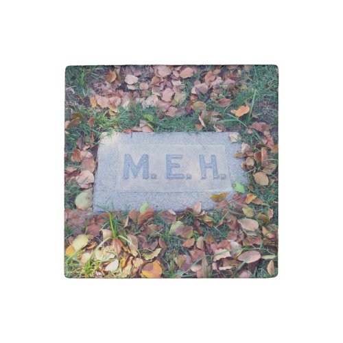 Meh Gravestone Morbid Humor Cemetery Geek Funny Stone Magnet