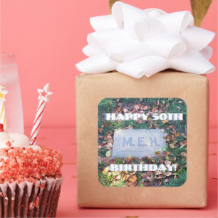Meh Gravestone Morbid Humor Funny Custom Birthday Square Sticker