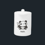 Meh Panda Teapot<br><div class="desc">Ever had a meh day? Meh Panda understands. Show the world how to make a meh day better (um, hello, with a martini) with this Meh Panda design.</div>