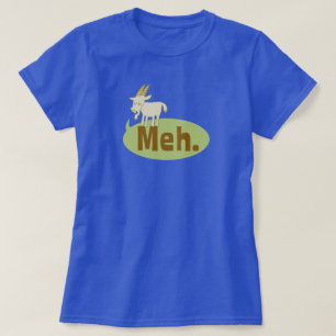Meh (said the goat) Funny Wordplay Cartoon T-Shirt