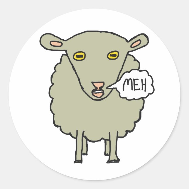 Meh Sheep Classic Round Sticker (Front)