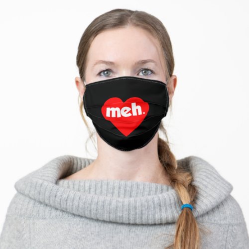 Meh Valentine Red Heart Adult Cloth Face Mask