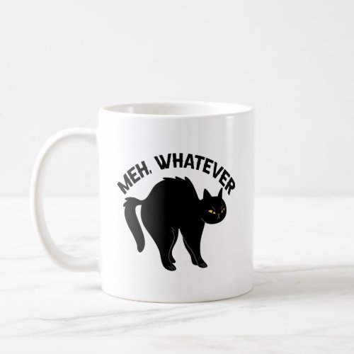 Meh Whatever Funny Kawaii Black Cat Animal Lovers  Coffee Mug