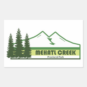 Mehatl Creek Provincial Park Green Stripes Rectangular Sticker