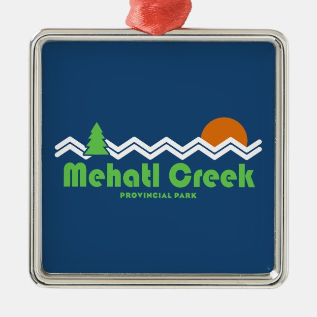 Mehatl Creek Provincial Park Retro Metal Ornament (Front)