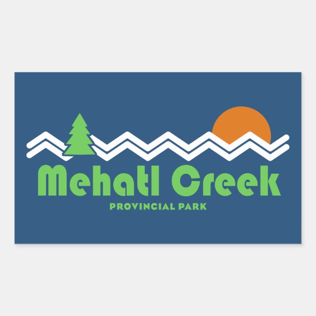 Mehatl Creek Provincial Park Retro Rectangular Sticker (Front)