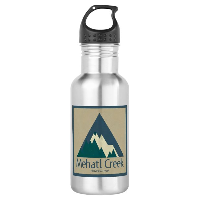 Mehatl Creek Provincial Park Rustic Stainless Steel Water Bottle (Front)