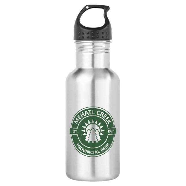 Mehatl Creek Provincial Park Sun Trees Stainless Steel Water Bottle (Front)