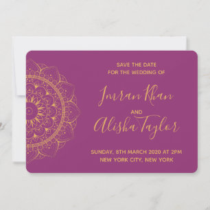 Mehendi Indian Wedding Save the date hamsa Henna