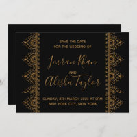 Mehendi Indian Wedding Save the date Invitation