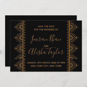 Mehendi Indian Wedding Save the date Invitation